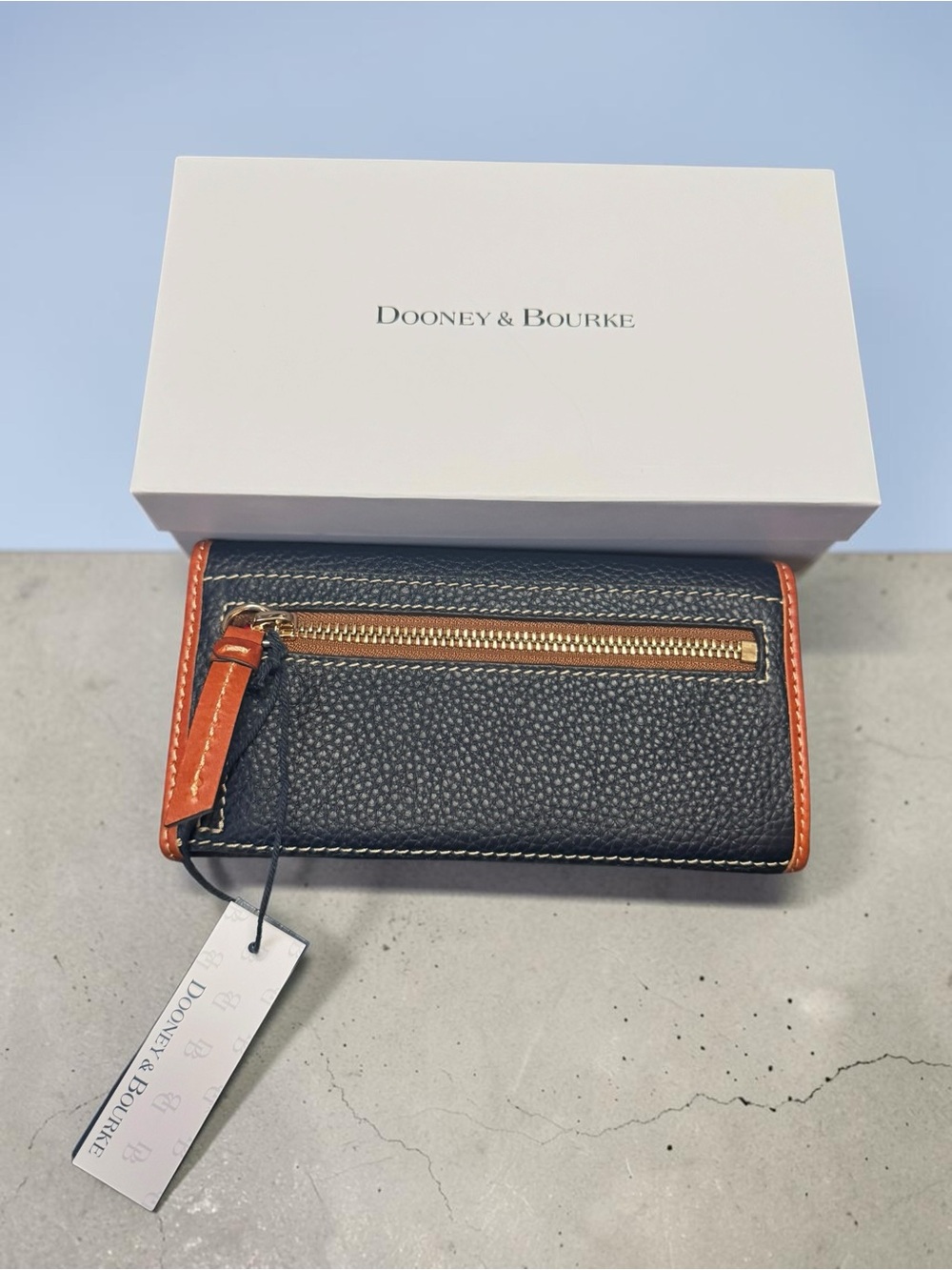 Dooney & Bourke Pebble Grain Continental Clutch Wallet in Navy NIB - Picture 4 of 5